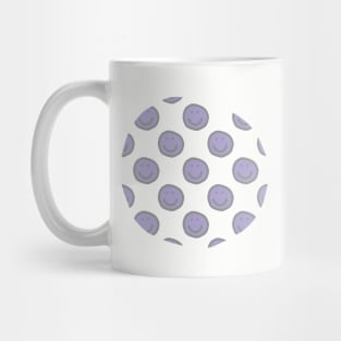 Lavender Round Happy Face with Smile Pattern Mug